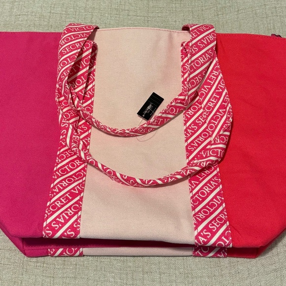 Victoria's Secret | NWT Color Block Tote in Hot Pink & Light Pink Color - Picture 2 of 6